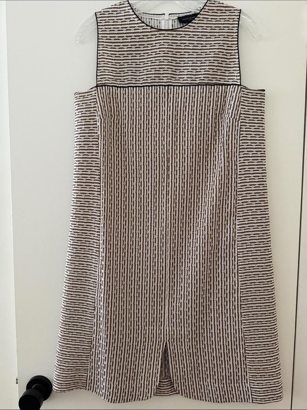 New! Piazza Sempione Lightweight Brown & White Striped Summer Dress